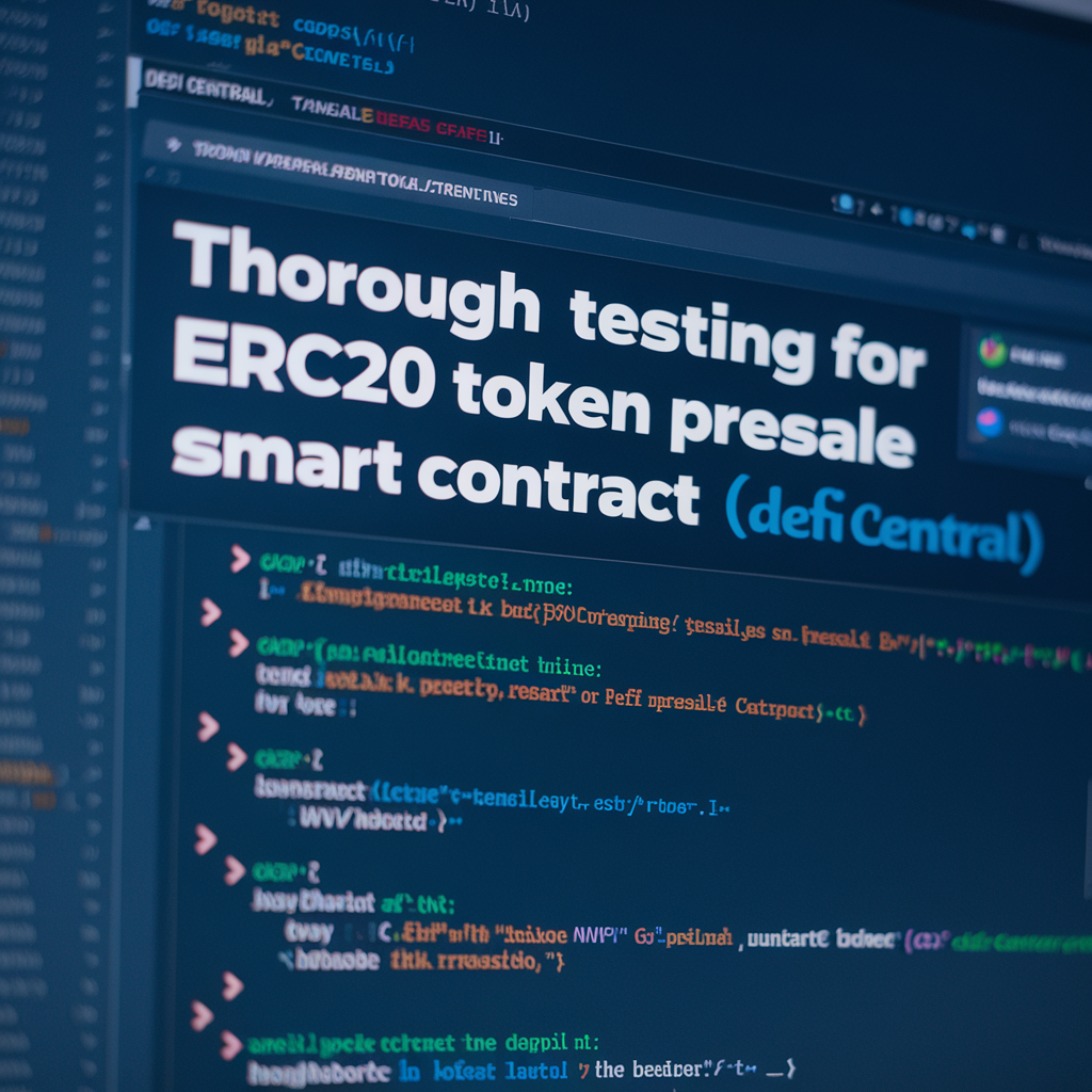 [Tutorial 2/4] Thorough Testing for ERC20 Token Presale Smart Contract ...