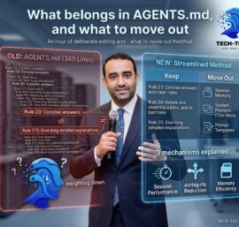 What belongs in AGENTS.md, and what to move out